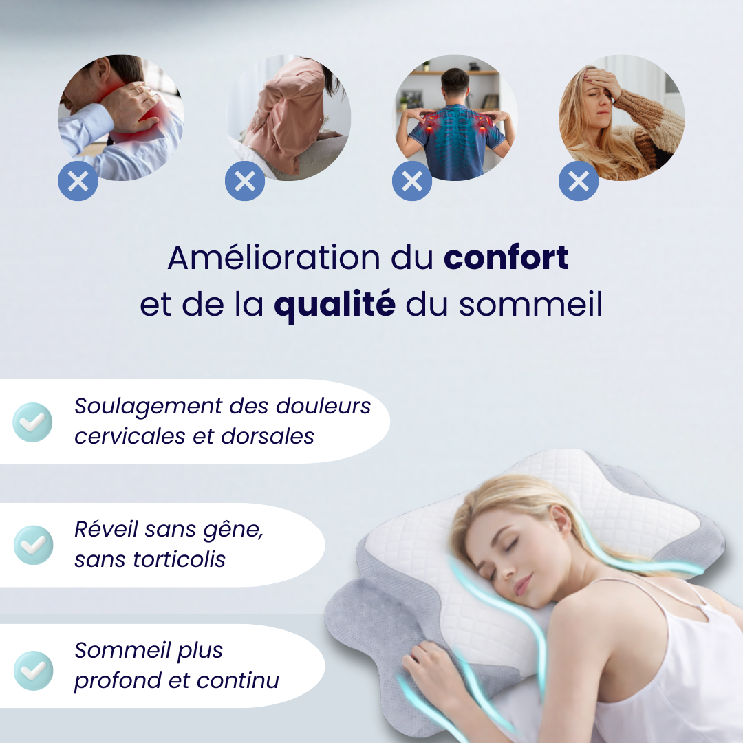 KALYXO™ – Oreiller Ergonomique Alignement Cervical
