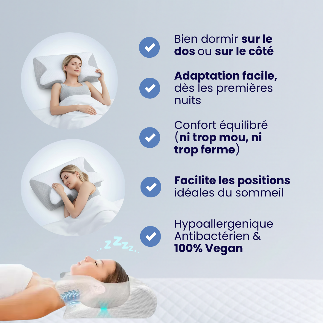 KALYXO™ – Oreiller Ergonomique Alignement Cervical