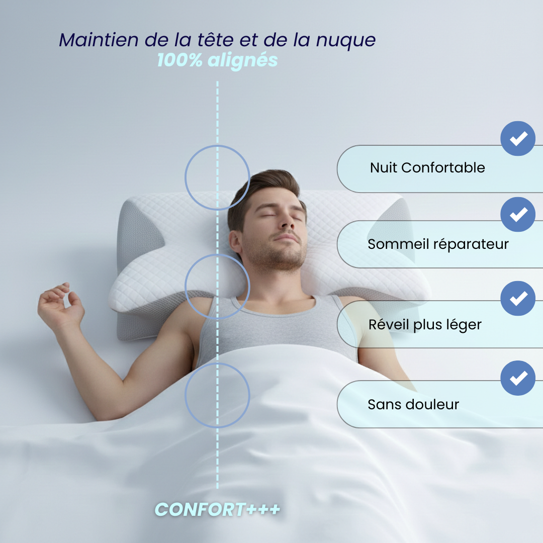 KALYXO™ – Oreiller Ergonomique Alignement Cervical